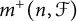 m Superscript plus Baseline left parenthesis n comma script upper F right parenthesis