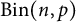 upper B i n left parenthesis n comma p right parenthesis