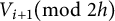 upper V Subscript i plus 1 Baseline left parenthesis mod 2 h right parenthesis