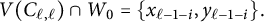 upper V left parenthesis upper C Subscript script l comma script l Baseline right parenthesis intersection upper W 0 equals StartSet x Subscript script l minus 1 minus i Baseline comma y Subscript script l minus 1 minus i Baseline EndSet period