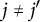 j not equals j prime