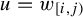 u equals w Subscript left bracket i comma j right parenthesis