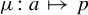 mu colon a right arrow from bar p