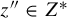 z quotation mark element of upper Z Superscript asterisk