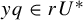 y q element of r upper U Superscript asterisk