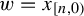 w equals x Subscript left bracket n comma 0 right parenthesis