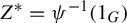 upper Z Superscript asterisk Baseline equals psi Superscript negative 1 Baseline left parenthesis 1 Subscript upper G Baseline right parenthesis