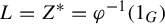 upper L equals upper Z Superscript asterisk Baseline equals phi Superscript negative 1 Baseline left parenthesis 1 Subscript upper G Baseline right parenthesis