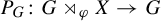 upper P Subscript upper G Baseline colon upper G right normal factor semidirect product Subscript phi Baseline upper X right arrow upper G