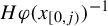 upper H phi left parenthesis x Subscript left bracket 0 comma j right parenthesis Baseline right parenthesis Superscript negative 1