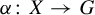 alpha colon upper X right arrow upper G
