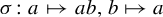 sigma colon a right arrow from bar a b comma b right arrow from bar a