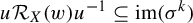 u script upper R Subscript upper X Baseline left parenthesis w right parenthesis u Superscript negative 1 Baseline subset of or equal to im left parenthesis sigma Superscript k Baseline right parenthesis
