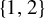 StartSet 1 comma 2 EndSet