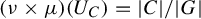 left parenthesis nu times mu right parenthesis left parenthesis upper U Subscript upper C Baseline right parenthesis equals StartAbsoluteValue upper C EndAbsoluteValue divided by StartAbsoluteValue upper G EndAbsoluteValue