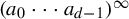 left parenthesis a 0 midline horizontal ellipsis a Subscript d minus 1 Baseline right parenthesis Superscript infinity