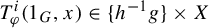 upper T Subscript phi Superscript i Baseline left parenthesis 1 Subscript upper G Baseline comma x right parenthesis element of StartSet h Superscript negative 1 Baseline g EndSet times upper X