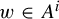 w element of upper A Superscript i