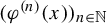 left parenthesis phi Superscript left parenthesis n right parenthesis Baseline left parenthesis x right parenthesis right parenthesis Subscript n element of double struck upper N