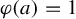 phi left parenthesis a right parenthesis equals 1
