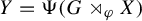 upper Y equals normal upper Psi left parenthesis upper G right normal factor semidirect product Subscript phi Baseline upper X right parenthesis