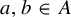 a comma b element of upper A