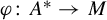 phi colon upper A Superscript asterisk Baseline right arrow upper M