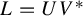 upper L equals upper U upper V Superscript asterisk