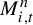 upper M Subscript i comma t Superscript n