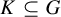 upper K subset of or equal to upper G