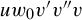 u w 0 v prime v quotation mark v