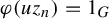 phi left parenthesis u z Subscript n Baseline right parenthesis equals 1 Subscript upper G