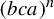 left parenthesis b c a right parenthesis Superscript n