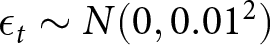 epsilon t tilde upper N left parenthesis 0 comma 0.012 right parenthesis