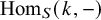 hom Subscript upper S Baseline left parenthesis k comma minus right parenthesis