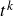 t Superscript k