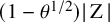 left parenthesis 1 minus theta Superscript 1 divided by 2 Baseline right parenthesis StartAbsoluteValue normal upper Z EndAbsoluteValue