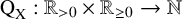 normal upper Q Subscript normal upper X Baseline colon double struck upper R Subscript greater than 0 Baseline times double struck upper R Subscript greater than or equals 0 Baseline right arrow double struck upper N
