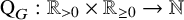 normal upper Q Subscript upper G Baseline colon double struck upper R Subscript greater than 0 Baseline times double struck upper R Subscript greater than or equals 0 Baseline right arrow double struck upper N