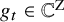 g Subscript t Baseline element of double struck upper C Superscript normal upper Z