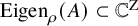 Eigen Subscript rho Baseline left parenthesis upper A right parenthesis subset of double struck upper C Superscript normal upper Z