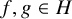 f comma g element of upper H