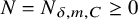 upper N equals upper N Subscript delta comma m comma upper C Baseline greater than or equals 0