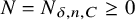 upper N equals upper N Subscript delta comma n comma upper C Baseline greater than or equals 0