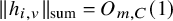 StartMetric h Subscript i comma v Baseline EndMetric Subscript sum Baseline equals upper O Subscript m comma upper C Baseline left parenthesis 1 right parenthesis