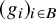 left parenthesis g Subscript i Baseline right parenthesis Subscript i element of upper B