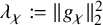 lamda Subscript chi Baseline colon equals StartMetric g Subscript chi Baseline EndMetric Subscript 2 Superscript 2
