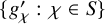 StartSet g prime Subscript chi Baseline colon chi element of upper S EndSet