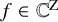 f element of double struck upper C Superscript normal upper Z