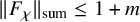 StartMetric upper F Subscript chi Baseline EndMetric Subscript sum Baseline less than or equals 1 plus m